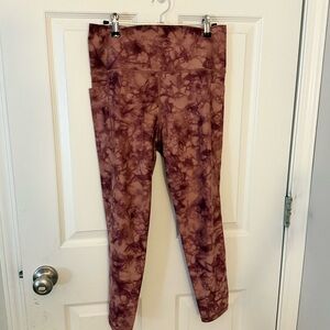 Athleta Women's Brown Tie-Dye Leggings